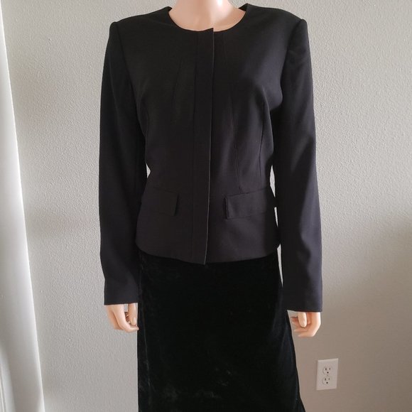 KARL LAGERFELD Paris Black Fitted Jacket sz 12 L New - Picture 3 of 6